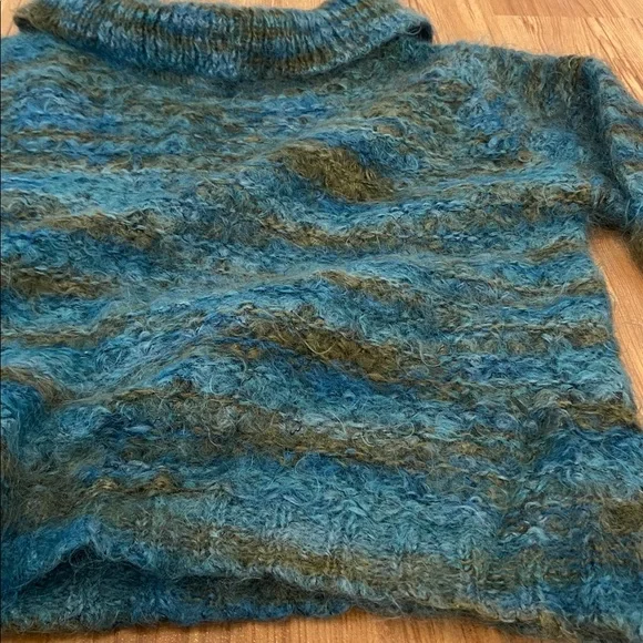 VINTAGE Bernat Klein mohair wool blend roll neck sweater M - Picture 4 of 4